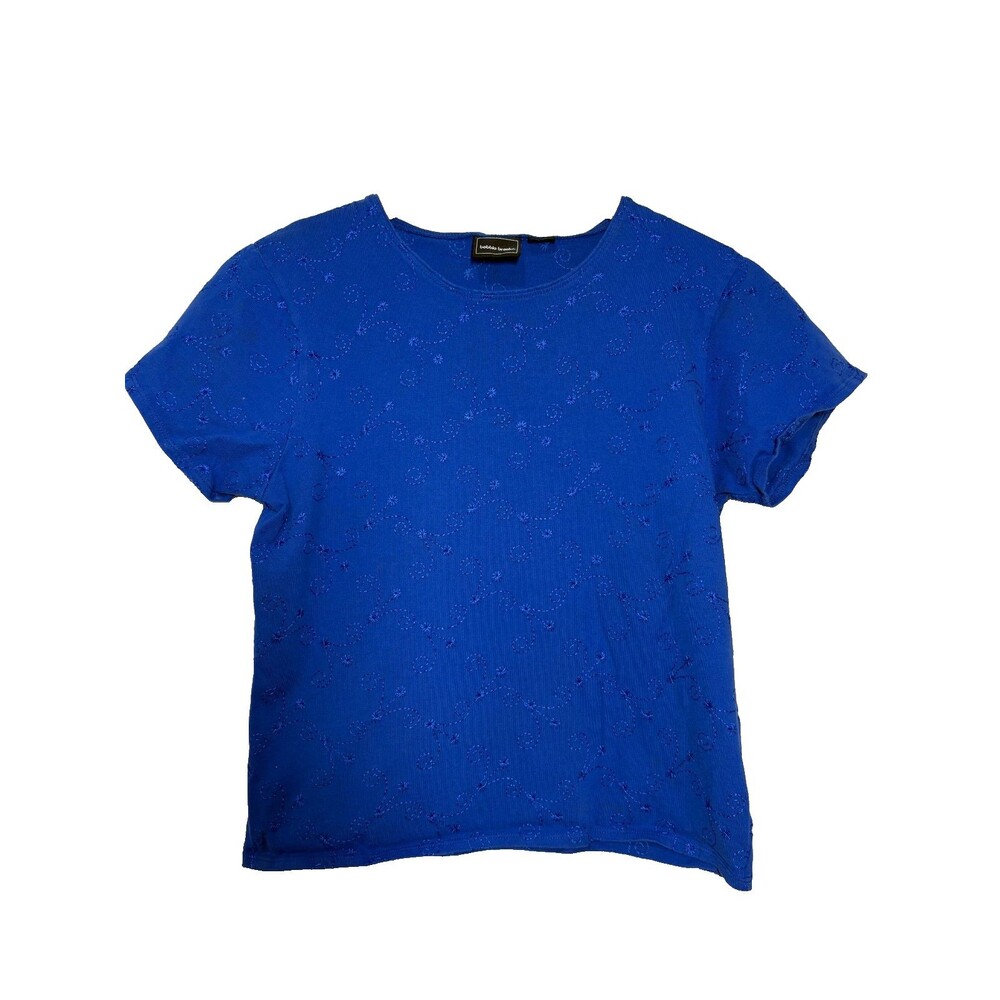 VTG Bobbie Brooks top M Embroidered baby tee stars blue boho whimsigoth 90s